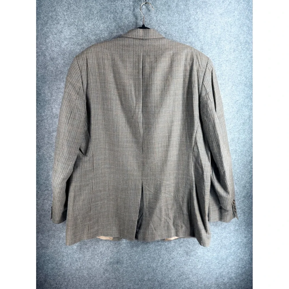 Lauren Ralph Lauren Mens Silk Wool Houndstooth Blazer Sport Coat Made in Canada